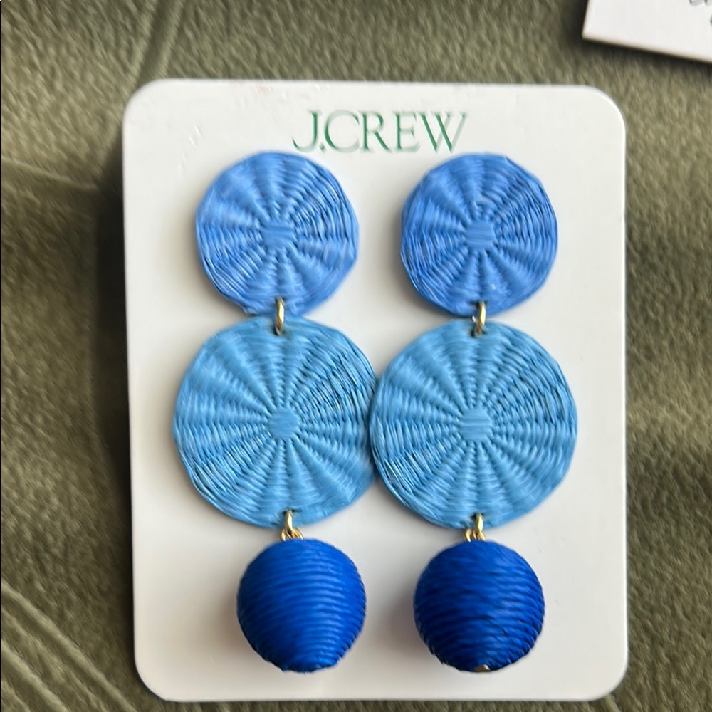 J.Crew Light and Dark Blue Woven Earrings